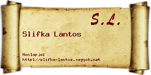 Slifka Lantos névjegykártya